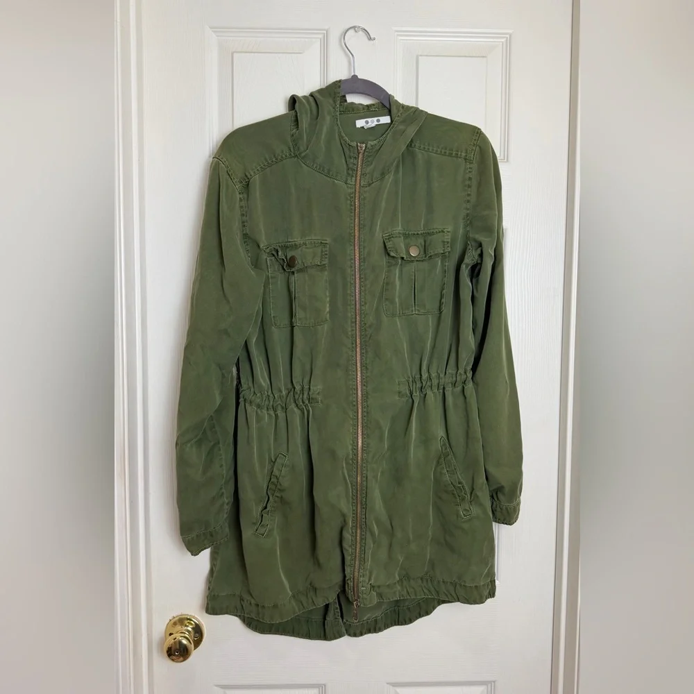 Three dots Olive Green Women's Twill Utility Jacket size S
